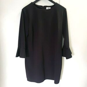 Old Navy Black Long Bell Sleeve Shift Dress Whimsy Goth Women's Size L